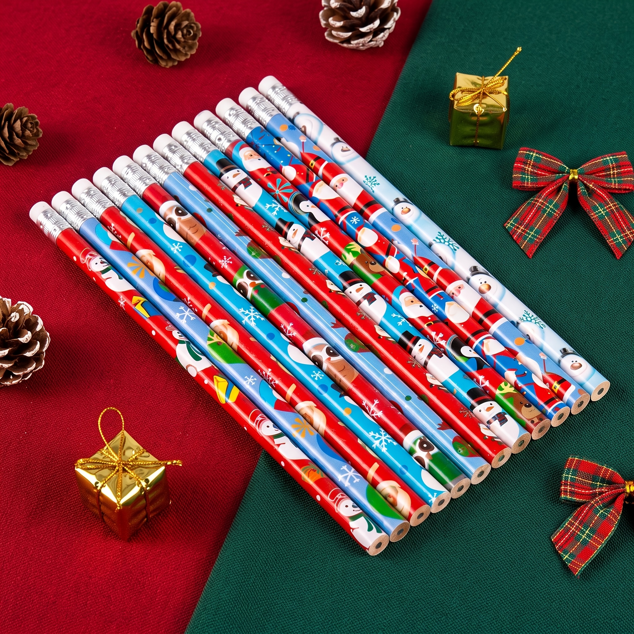 TEMU 36-pack Christmas Printed Hb Pencils With Erasers, Party Favors, Classroom Rewards, Christmas Gifts, Hand-drawn Writing Pencils For Professional