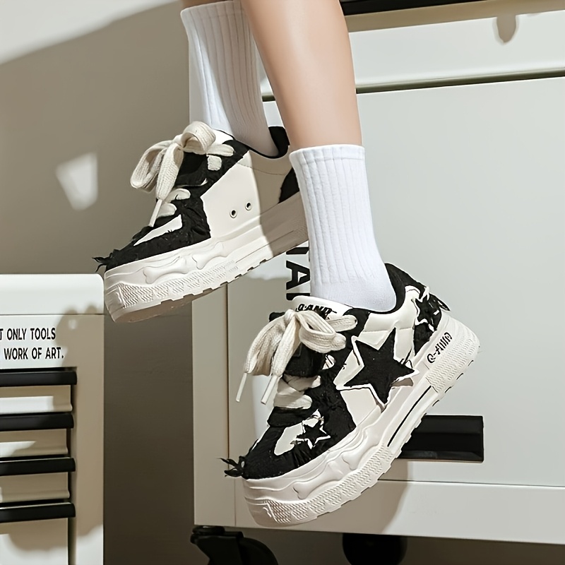 TEMU Unisex Skate Shoes With , Featuring Non-slip, Versatile Thick Flat Soles. Trendy Outdoor Sneakers Are Fashionable Essentials, Suitable For