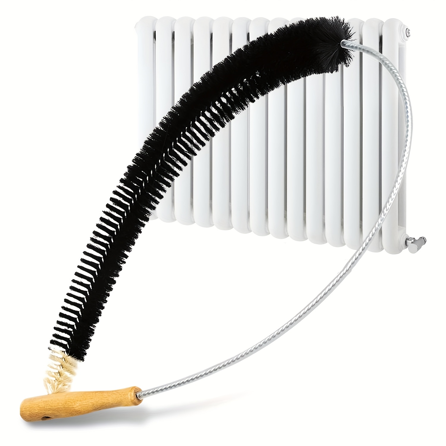 E-shop 120cm Hochleistungs-Radiator-Reinigungsbürste aus Edelstahl & Kunststoffbeschichtung mit ergonomischem Griff - Robuster, hitzebeständiger