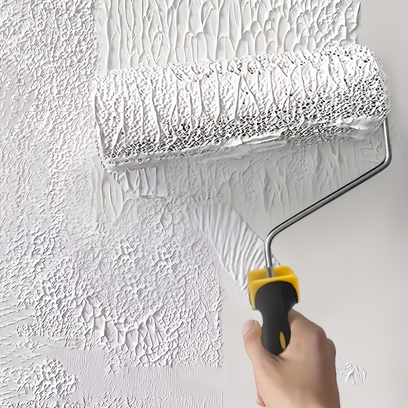 TEMU Rouleau de mastic texturé de 9 pouces avec poignée en éponge - Idéal pour appliquer de la de et de la peinture, fabriqué à partir d'un matériau