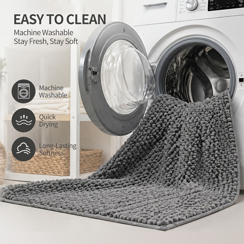 Ultra Absorbent Quick-Dry Chenille Bath Mat