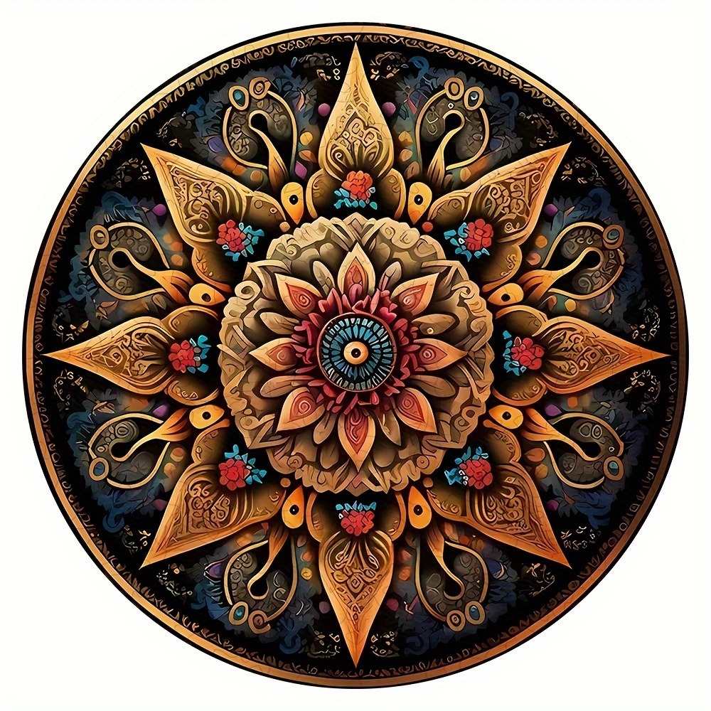 

Colorful Mandala Wooden Puzzle, Suitable For High-difficulty , Family , Company , Friends