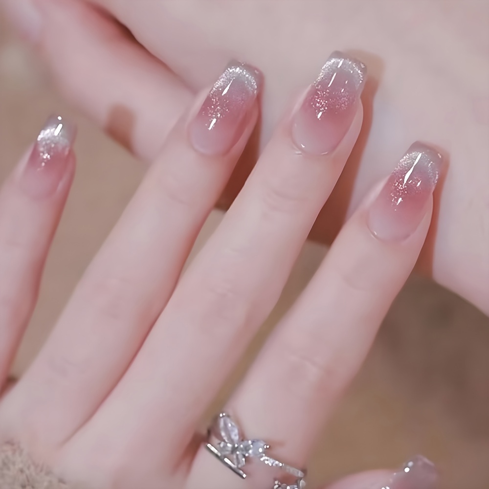 30pcs Balletcore Wedding Dresses Bride Medium,long Press On Nails Pinkish French Fake Nails With Design French Long Coffin False Nails Glssy Acrylic Fake Nails For Women And S