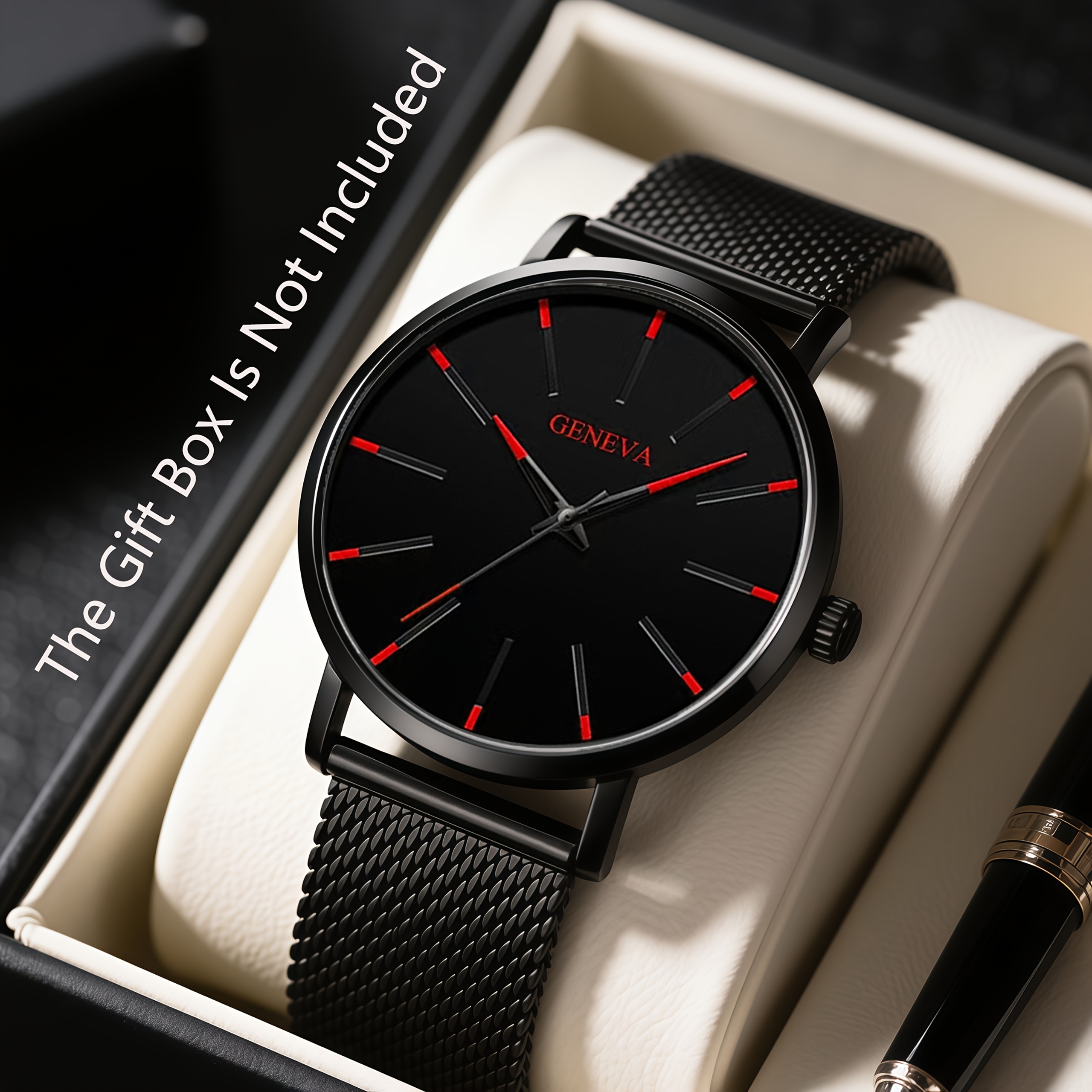 Image of 1pc New Stylish And Elegant Round Quartz Watch, Valentine's Day, Easter, Ramadan, Birthday, Christmas, Gift For , Eid