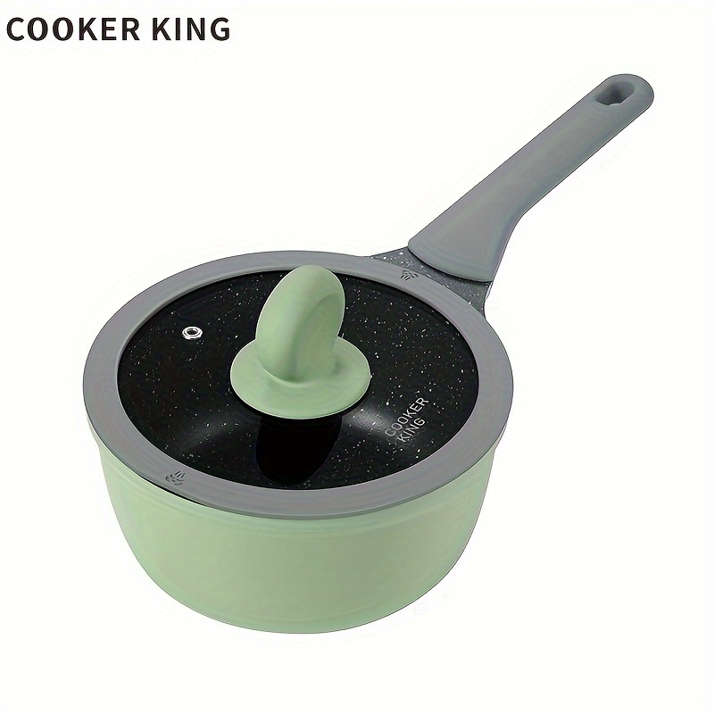 

Cooker King Nonstick Saucepan With Lid - -free, Heat-resistant Handle, Induction Compatible, Fits All Cooktops