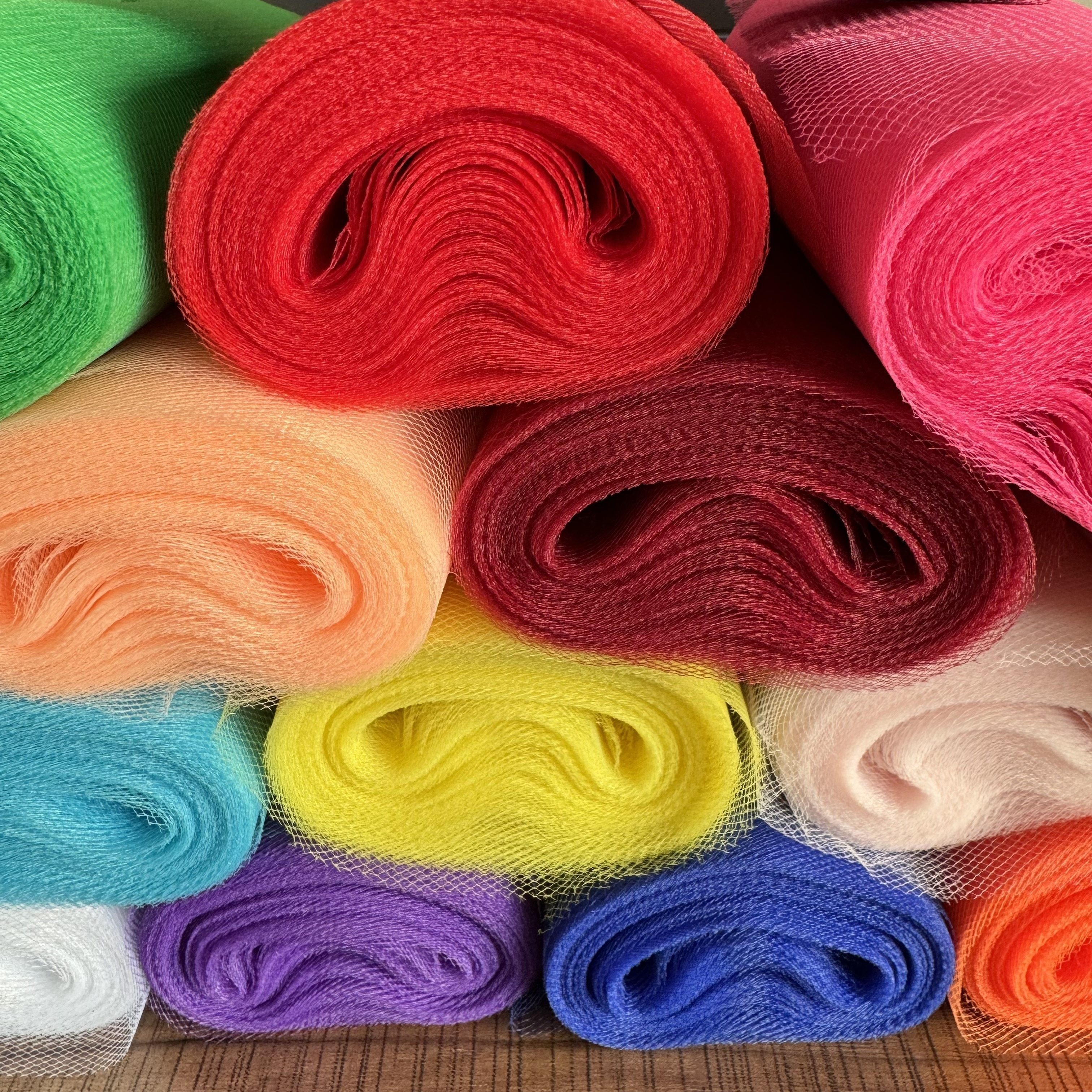  Rollos de tul de 11 colores arco iris de tul rollo de tela de  tul de 6.0 in por 25 yardas/carrete y tijera de costura cinta métrica de  punto elástico para