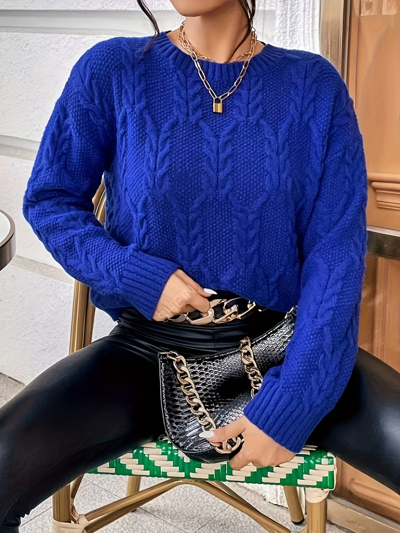 royal blue sweater sold on Temu United States