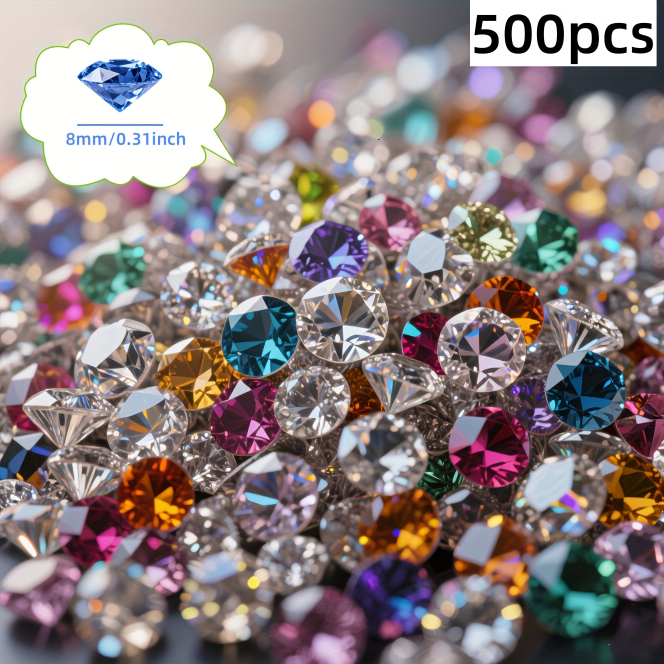 E-shop 500 Stk. Acryl-Diamanten – Verschiedene Farben, für Hochzeiten, Partys, etc., Kristall- Harz-Diamanten, Vasenfüller-Perlen,