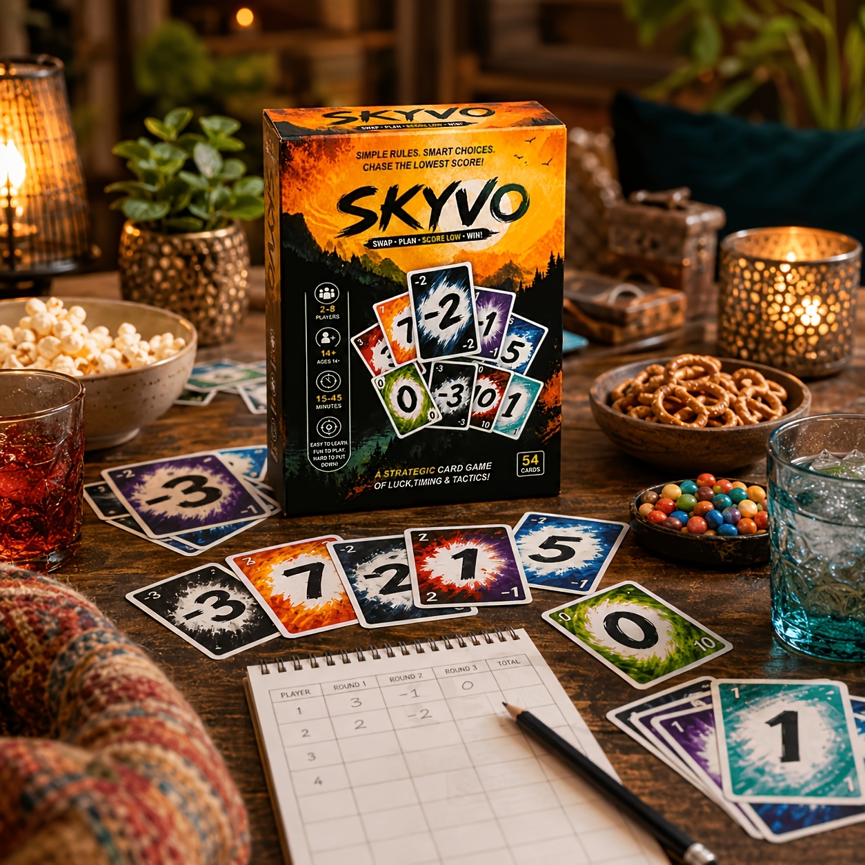 TEMU SKYVO Gioco di Carte Digitale | 2-8 Giocatori Vincitore con Punteggio Gioco di Carte di Carta Intelligente | Scambio, Pianificazione e Gioco di