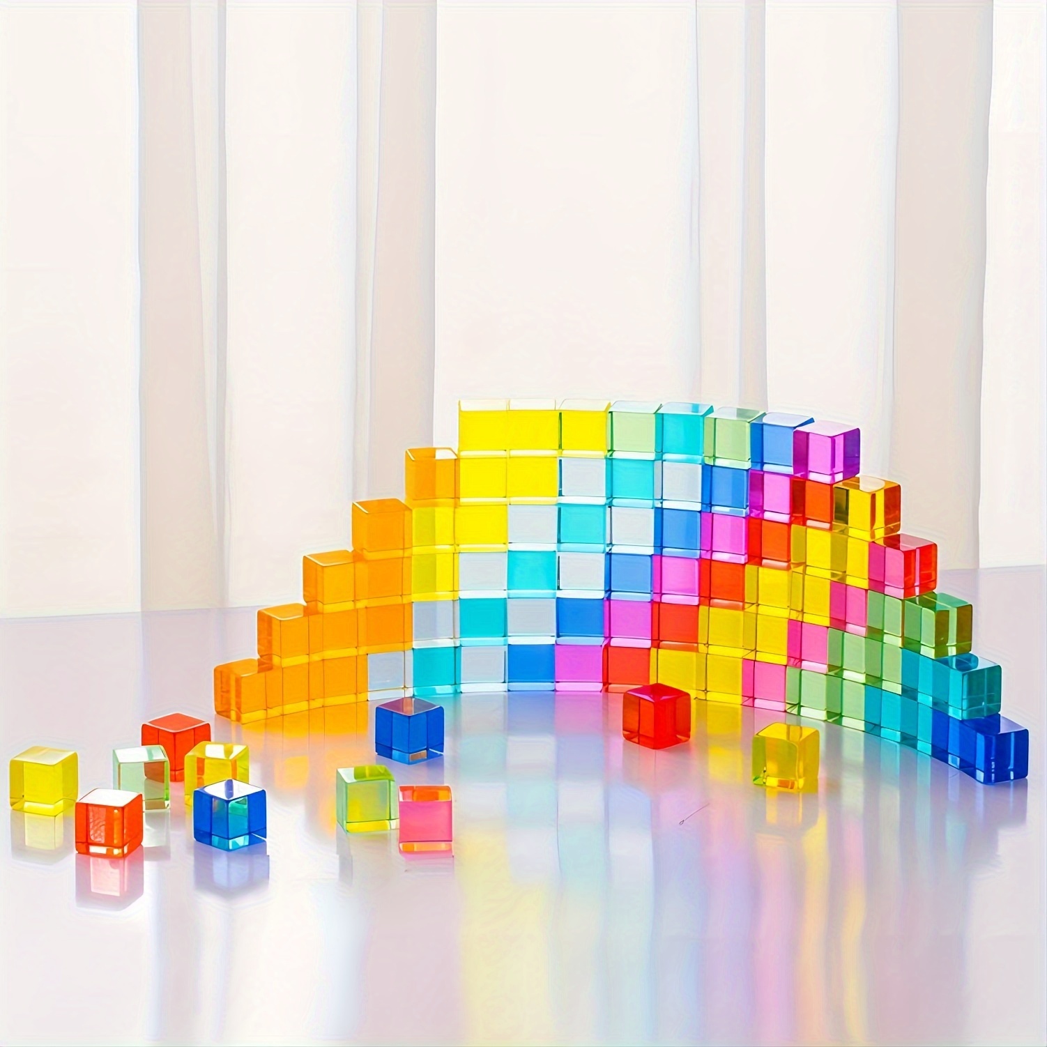 Acrylic Transparent Cube Gem Building Blocks Puzzle Toy