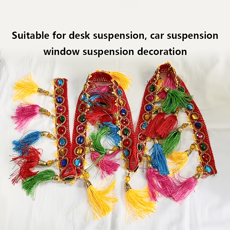 TEMU 1 Yard, 14cm Wide, Gemstone Tassel Fringe Trim, Suitable For Curtain Decoration, Truck Decoration, Home Decor, Seat And Sofa Sewing Edge Trim
