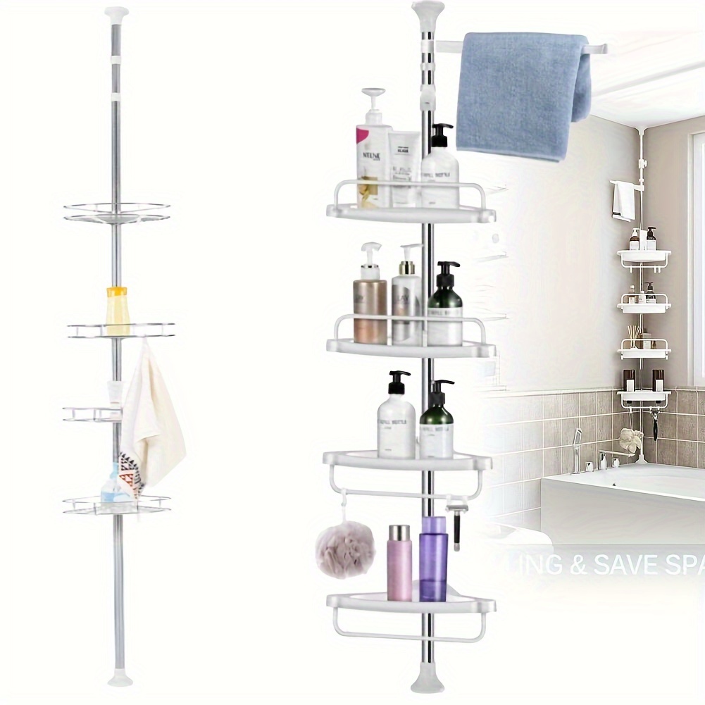 

Bathroom Shelf 4-tier Over Toilet Storage Rack Space Saving Laundry Organiser Shelving , , Ivory - 4 Bathroom Storage Rack Stainless Steel Toilet Shelf Holder Organizer