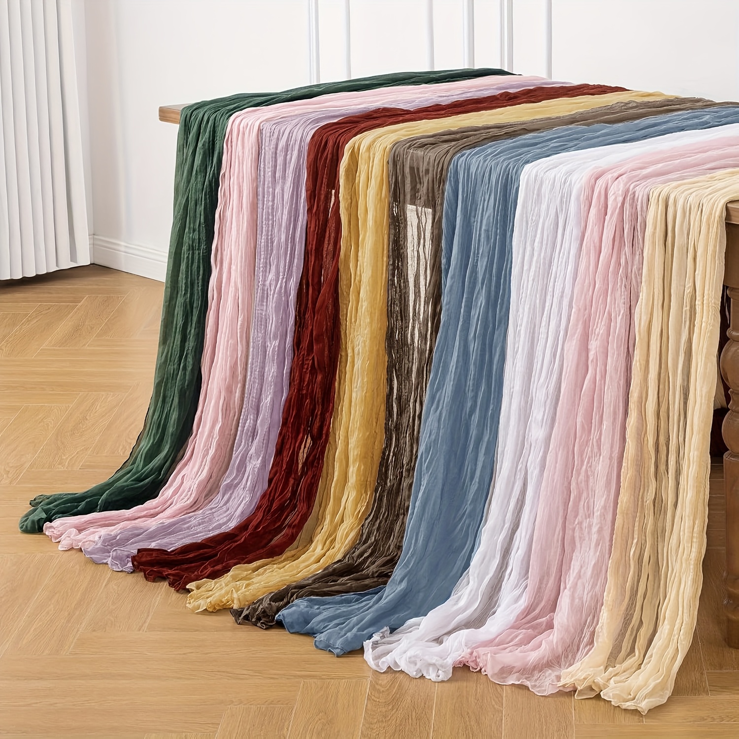 1pc   fabric table runner polyester bohemian   cloth suitable for wedding party childrens shower birthday home decor 0