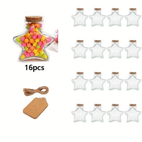 12 16 24pcs heart shaped glass gift bottles with cork lids and labels 3oz shaped jars for spices food diy crafts wedding favors party home decor