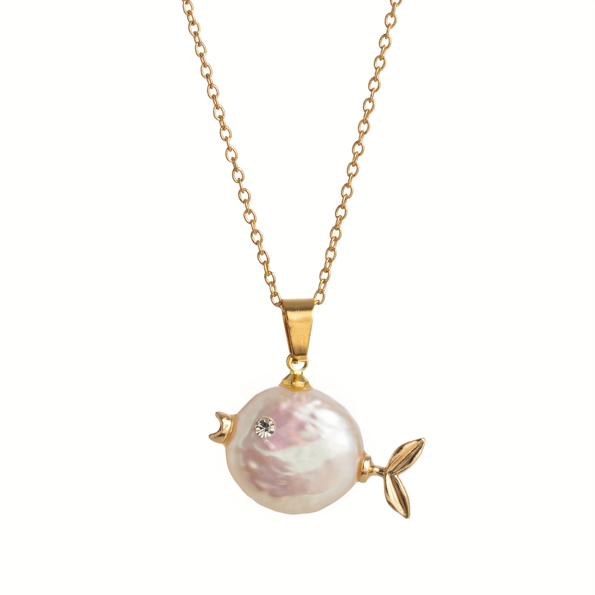 Image of 1pc Pendant Necklace, Crab And Clownfish Pendant, Inlaid With Synthetic Synthetic Synthetic Zircon​​, Suitable For Daily Casual Wear, Fashion Decoration, Easter, Ramadan, Festivals