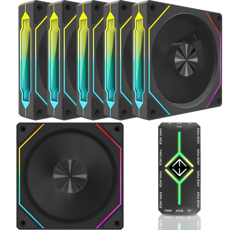 

Rgb Fans:6 Packs 120mm Pwm Argb Case Fan With Fan , Speed Control, Pwm Control Fan For Computer Case And Liquid Cooling System