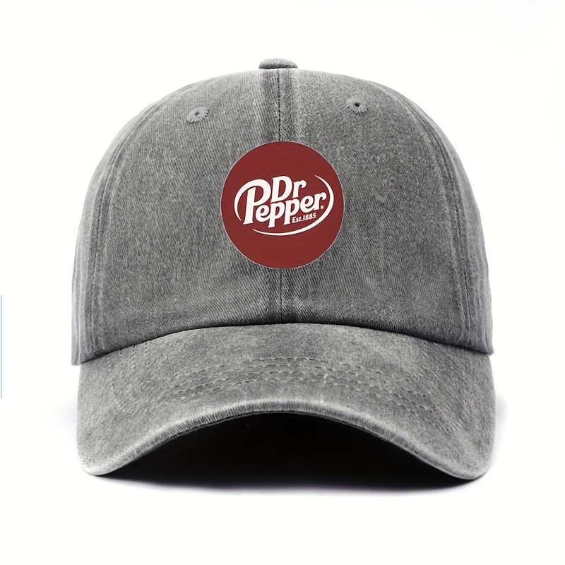 

Men's Dr Pepper Vintage Washed Cotton Baseball Cap, Adjustable Snapback, Comfortable Dad Hat, Casual Truck Cap, Cotton Material, Hand Wash Only, Lightweight, Letter Print Design