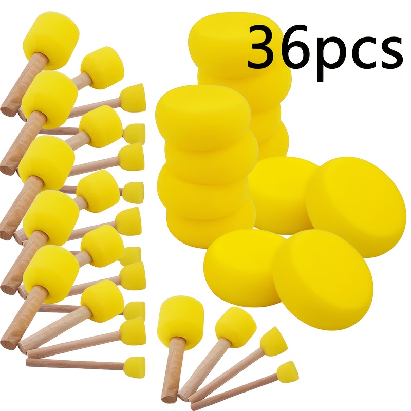 Set of 36pcs Round Sponge Professional Stamp Set, 4 Sizes for Art Projects