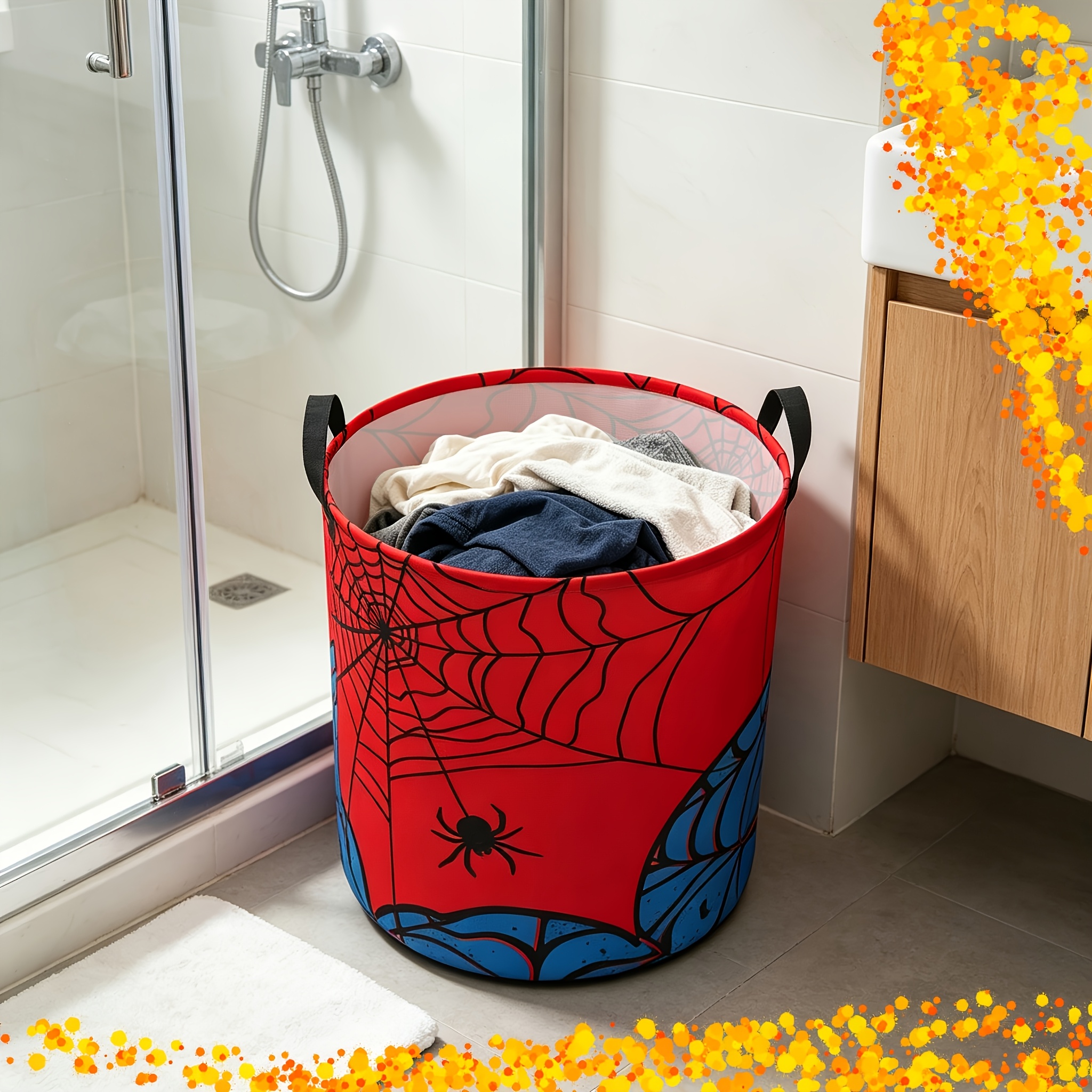 TEMU Collapsible Laundry Basket And Storage Bin Multi-component Portable Design Suitable For Bedroom Bathroom Living -saving Clothes Blanket Storage
