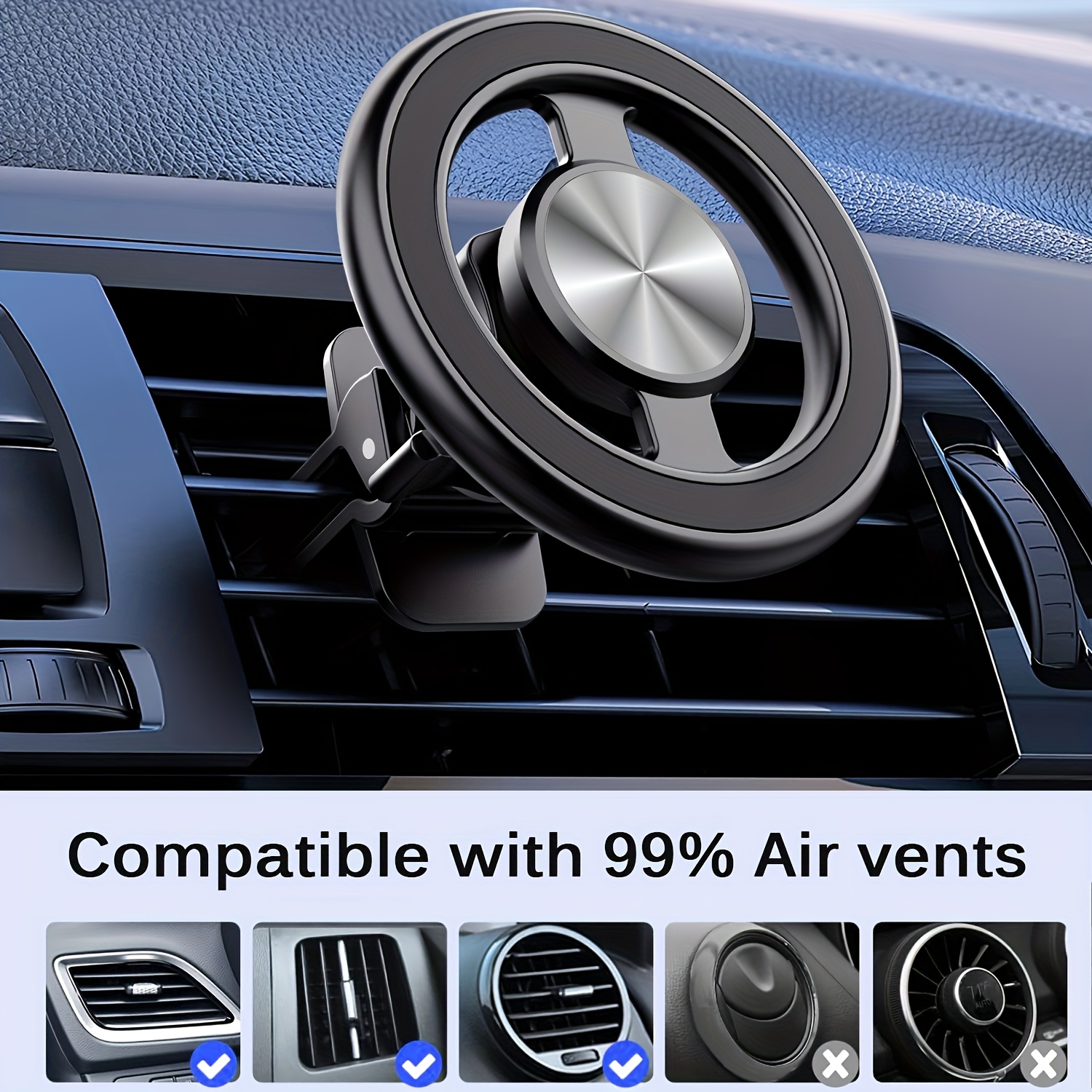 360 rotatable magnetic car phone mount aluminum alloy waterproof strong   for iphone samsung galaxy pixel more   accessory gift