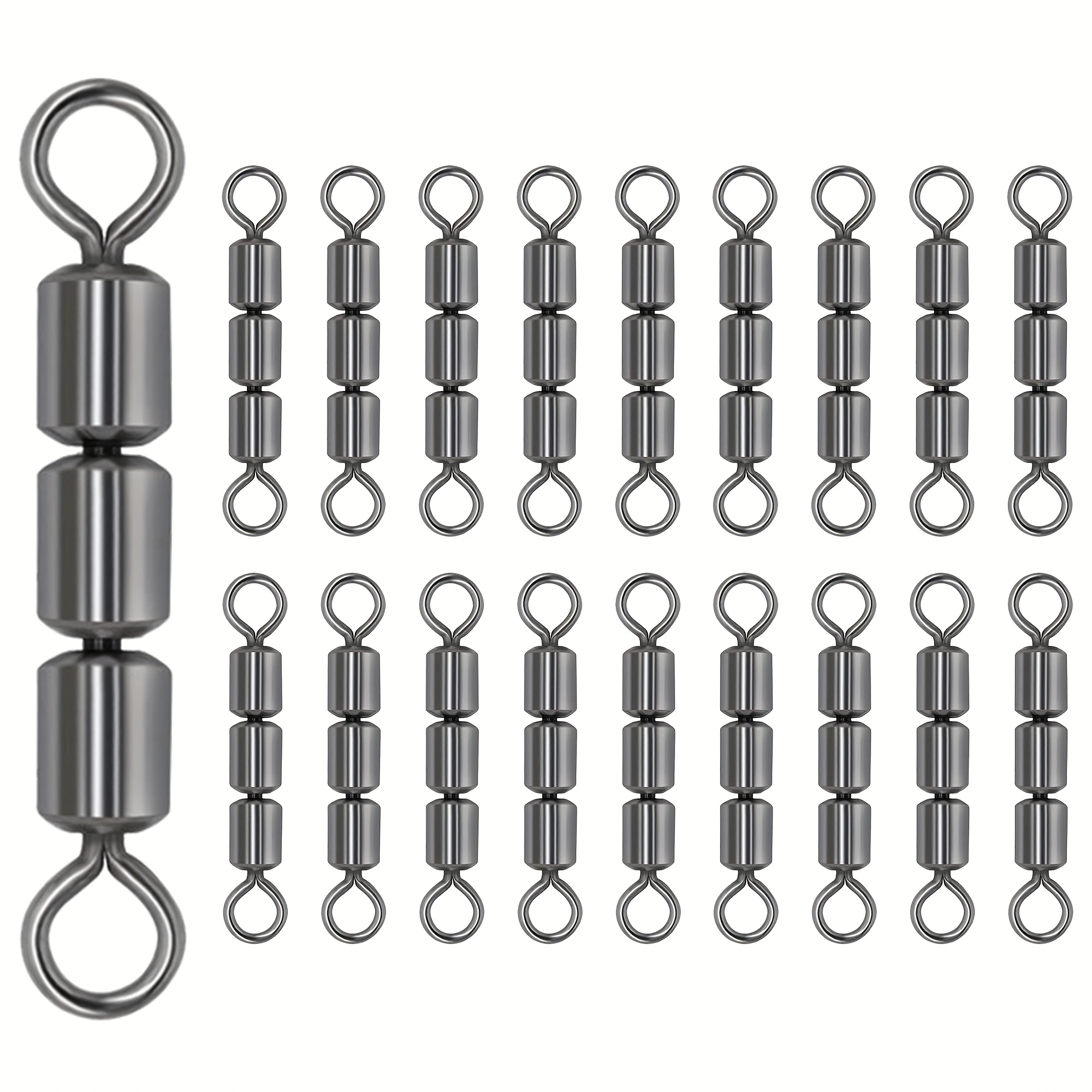 Image of 20 X Swivel Fishing, Triple Swivel Fishing, Triple Swivel Fishing Trout, Triple Swivel Fishing, Fishing Accessories Swivels, Ball Bearing Swivel Fishing Accessories, Fishing Fishing Swivel Set