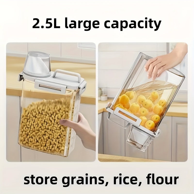 Airtight Food Storage Container with Lid - Leakproof, Moisture-Proof Kitchen Organizer for Grains, Nuts, Flour & Rice - Durable PE Material