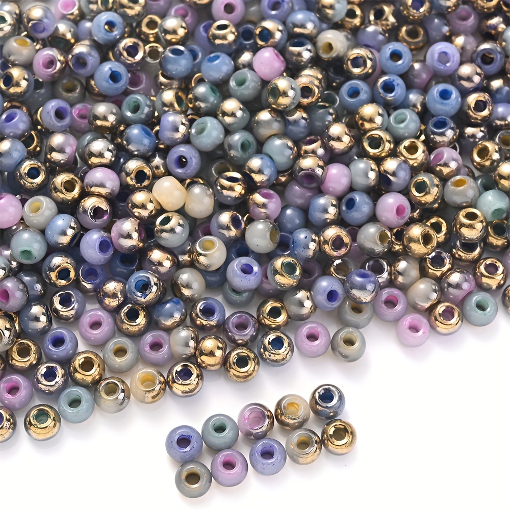 Image of 15g (about 230pcs) Glass Seed Beads 4mm Random Mixed Color Vibrant Colors Loose Spacer Beads For Jewelry Making, Bracelets, Necklace, Earrings Additions