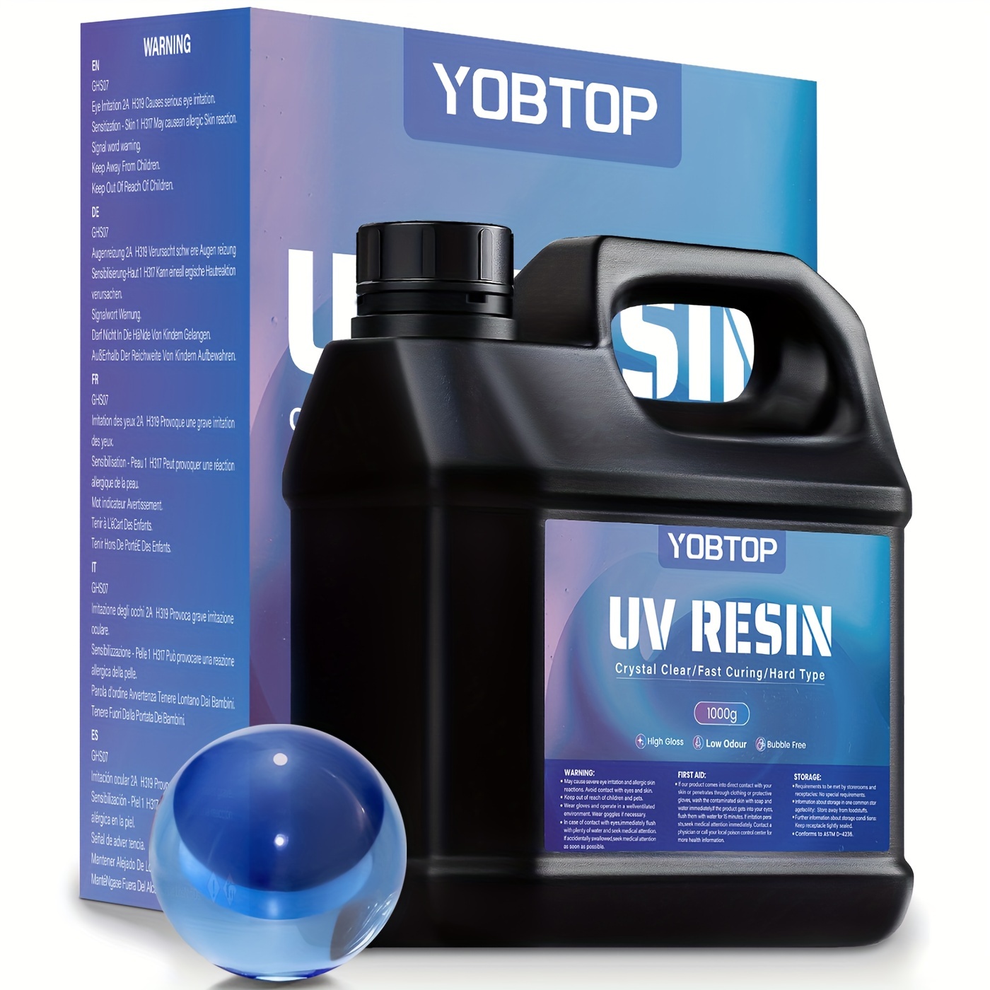 

Yobtop 1000g Uv Resin, Upgraded Uv Resin Kit With Fast Curing Odourless Low Hard Type Uv Epoxy Resin For Making Casting And Coating Craft Christmas Halloween Gift