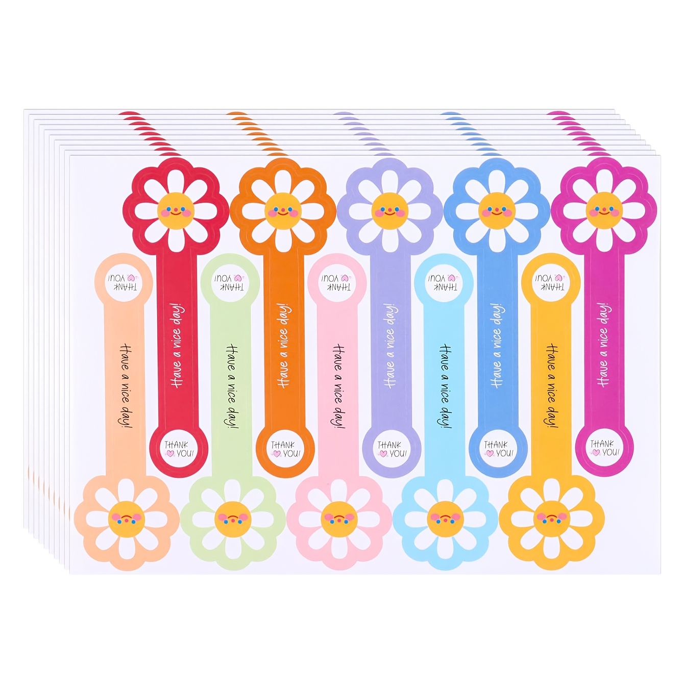 100pcs Per Pack. Colorful Long Strip Thank-you Stickers. Decorative Stickers For Sealing The Packaging Of Baked Cakes And Desserts