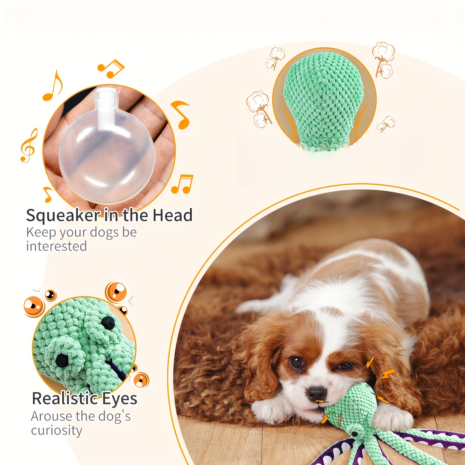 Plush Octopus Dog Toy with Squeaker - Interactive, Durable Chew Toy for Medium Breeds, Teal & Purple with White Suction Cups, Ideal for Play and Training