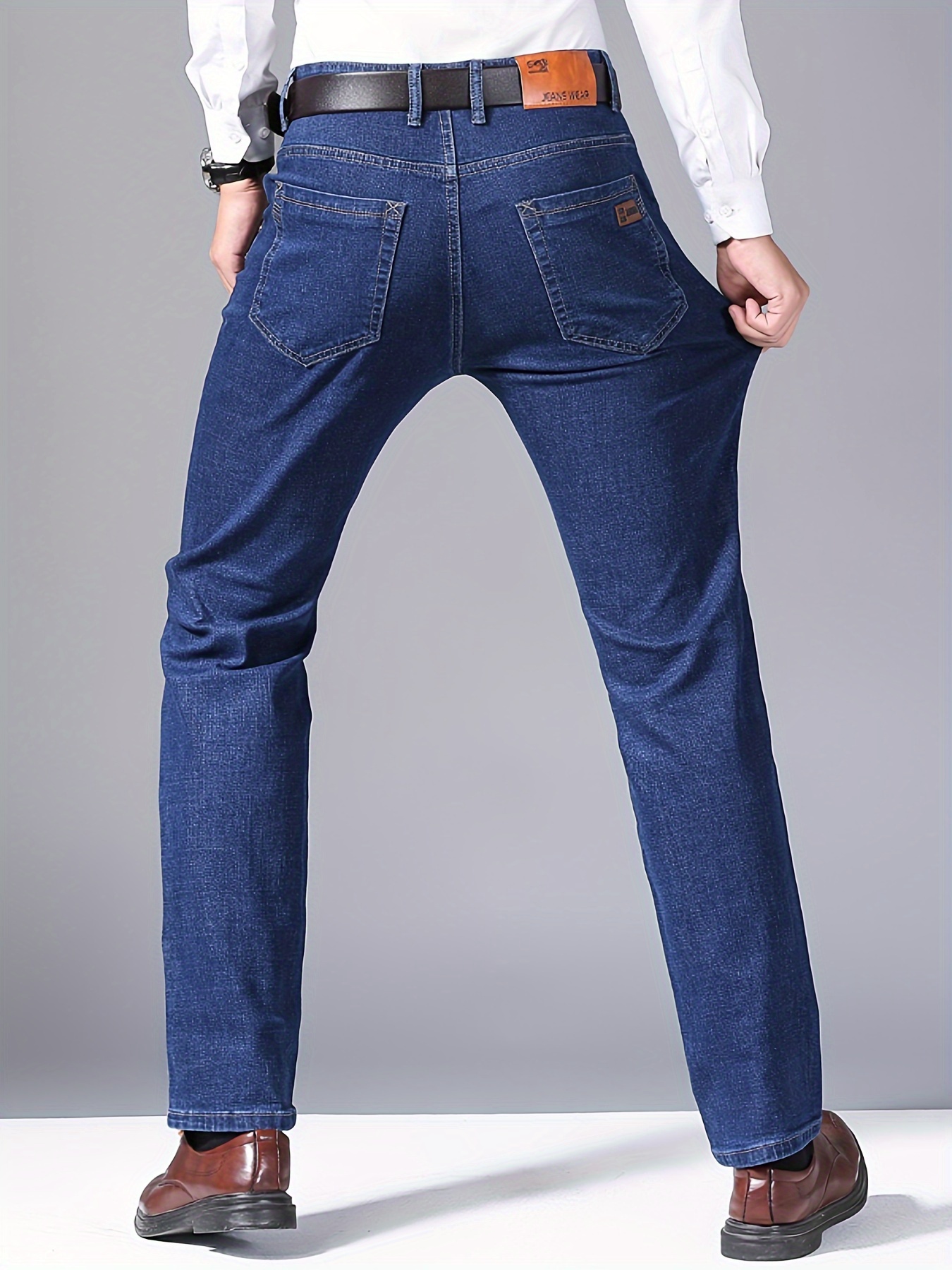 Plus Size Men's Jeans High-Quality Business Pants Oversized Stretch Comfortable Trendy Long Trousers for All Seasons, PLUS SIZE