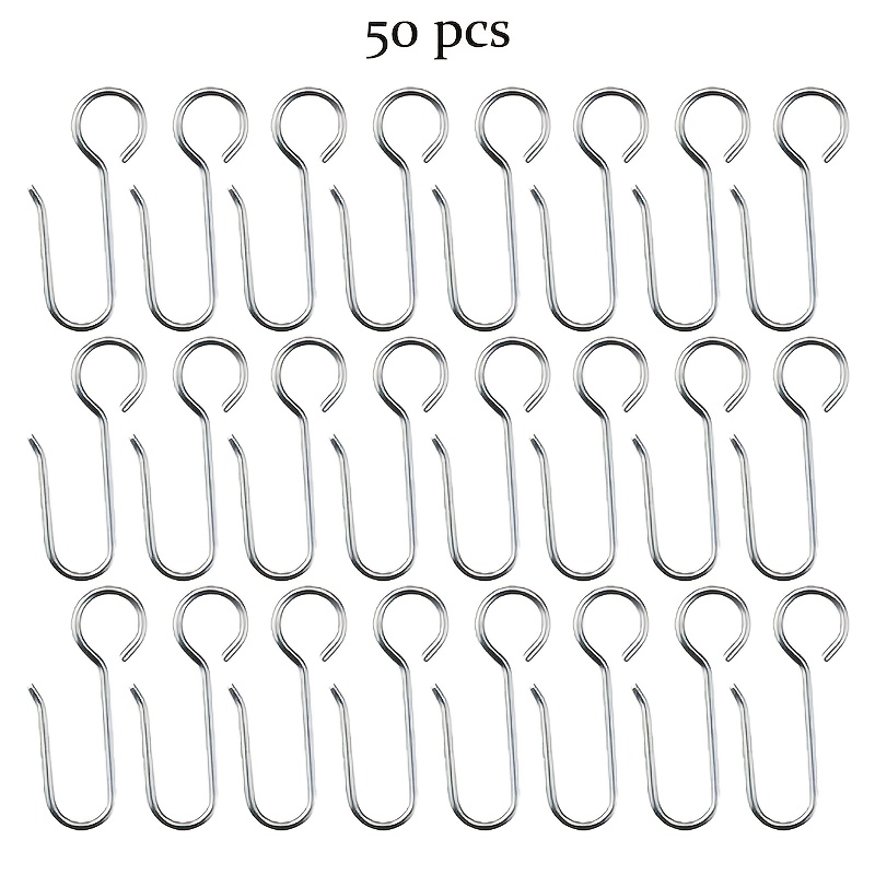 TEMU 50/80pcs Crochets de rail de rideau de plafond, Ensemble de rail de rideau flexible, Convient aux portes et fenêtres, Rideaux de séparation de