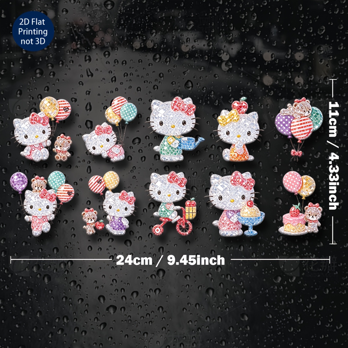 Image of Hello Kitty Mosaic Glass Texture Uv Stereoscopic Transfer Printing Sticker Scratch Resistant And Wear Resistant, Easy To Operate