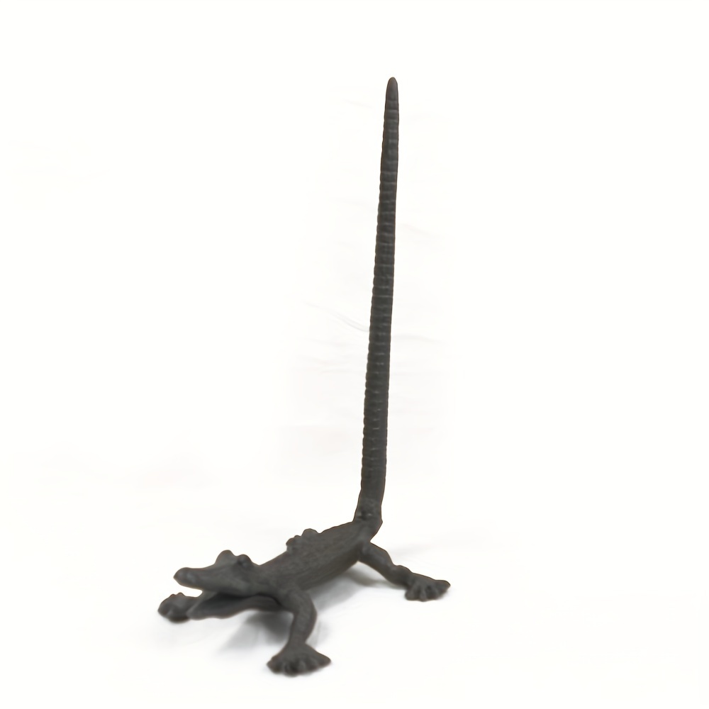 1pc cast iron crocodile ornament tissue holder hemp rope and other   rack Product details 5