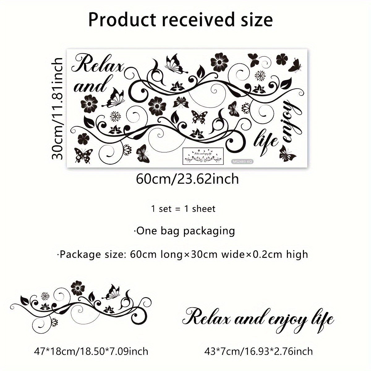 Image of 1 Piece Of Floral English Life Bathroom Bathroom Bathtub Sticker Self-adhesive Ms2483-kq