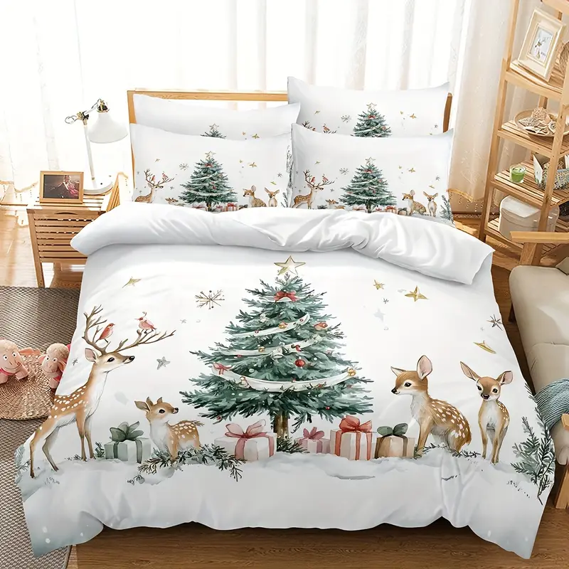 3 teiliges cartoon weihnachts bettwäsche set bettbezug set
