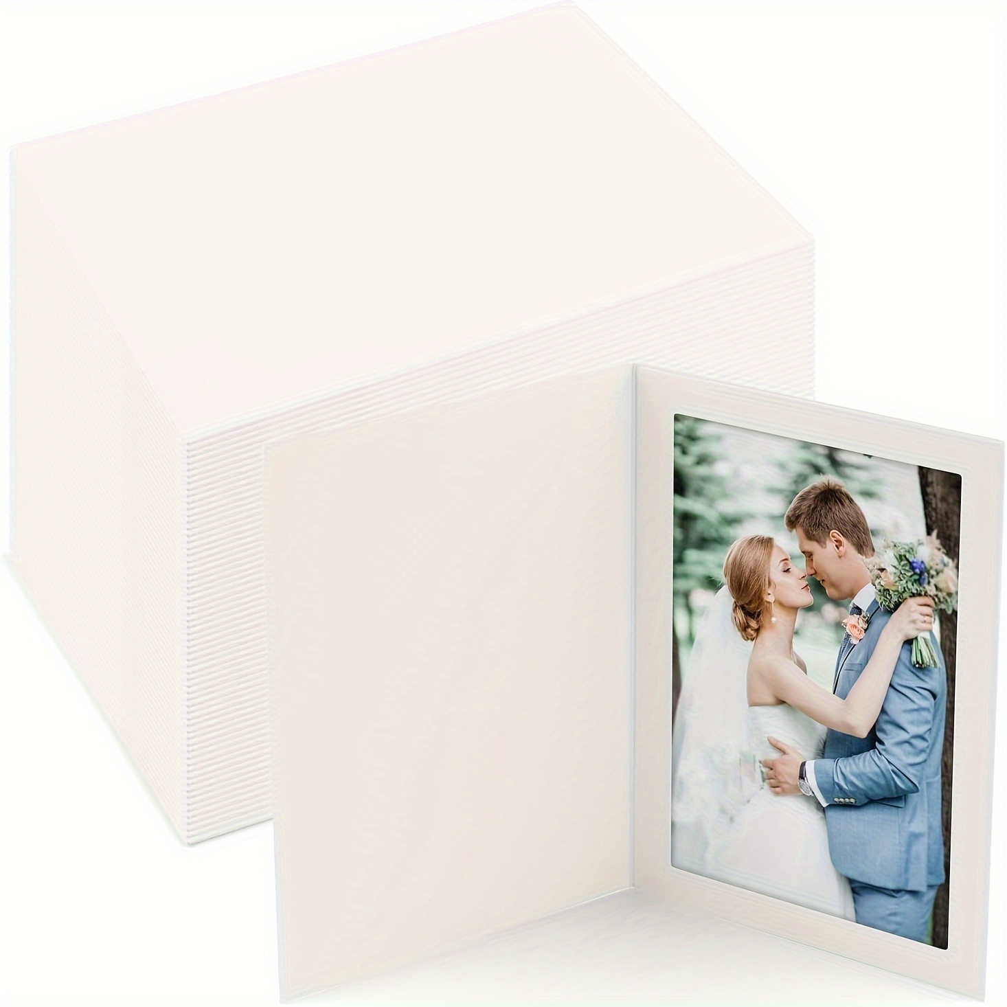 

50pcs/pack Classic Style Paper Photo Frames, 4x6 Inch Picture Display Ideal For Wedding, Graduation, Christmas & Party Memories, Easy Insert With Multi-purpose Use