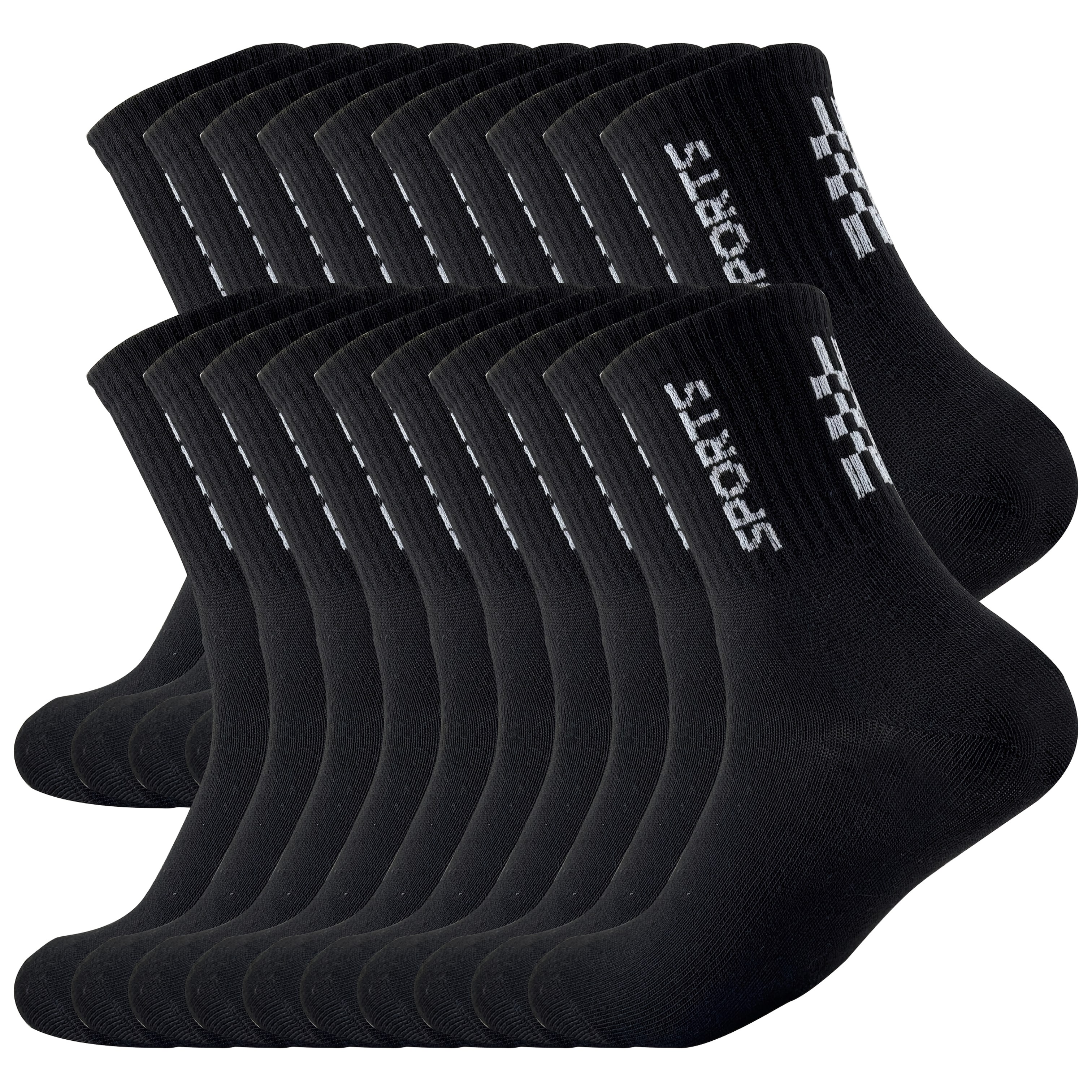 Image of Pack Of 20 Pairs Sports Socks For Men Mid-calf Basketball Long Tube Socks Hip-hop Letter Socks
