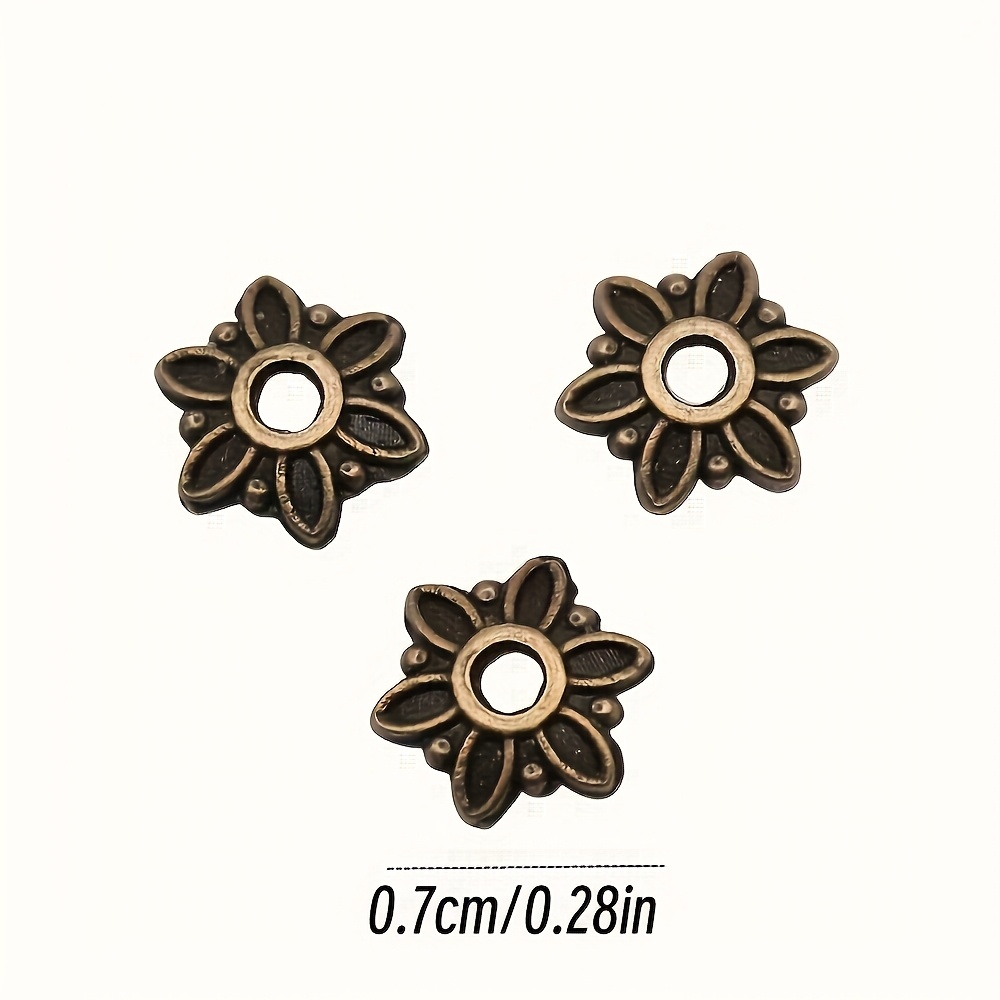 80pcs Filigree Flower Beads, Vintage Flower Caps