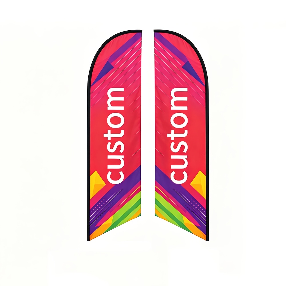 TEMU Custom Advertising Banner Flags (pole Not Included), Single-sided Or Double-sided Printing Optional, Polyester Material, Reusable, Customizable