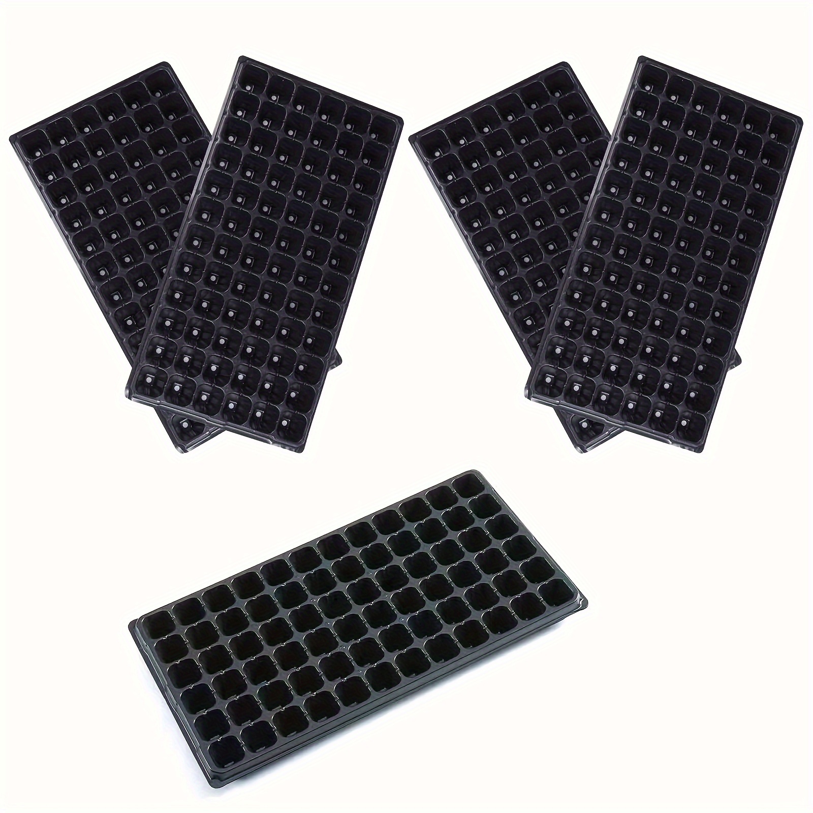 TEMU 20pcs, 72 Cell Seed Starter Tray - Reusable Seed Growing Starting Tray Fits, Thick Gardening Germination Trays With Drain Holes For Plant Seeds