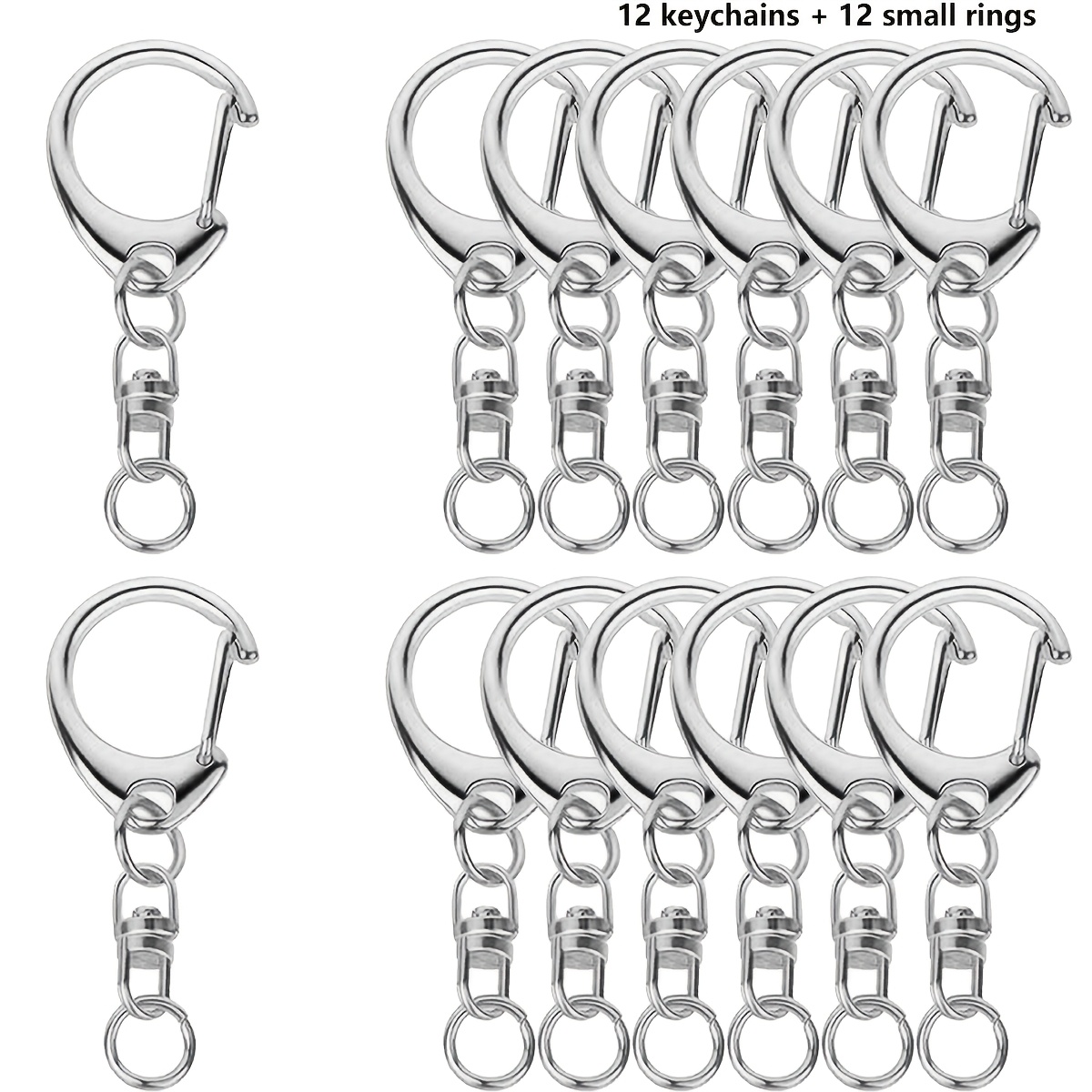 TEMU 12 Sets (12 llaveros anillos pequeños) Adiciones de llave con gancho de rápida, anillos para llaveros para manualidades de cordón, llaveros de