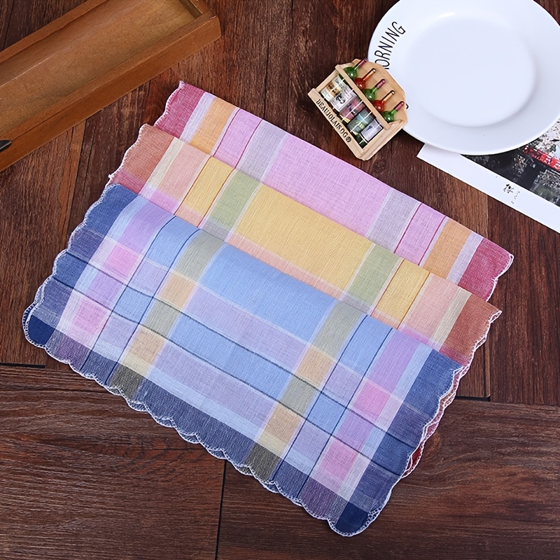 TEMU 3pcs Handkerchief Ladies' Handkerchief Crescent Edge
