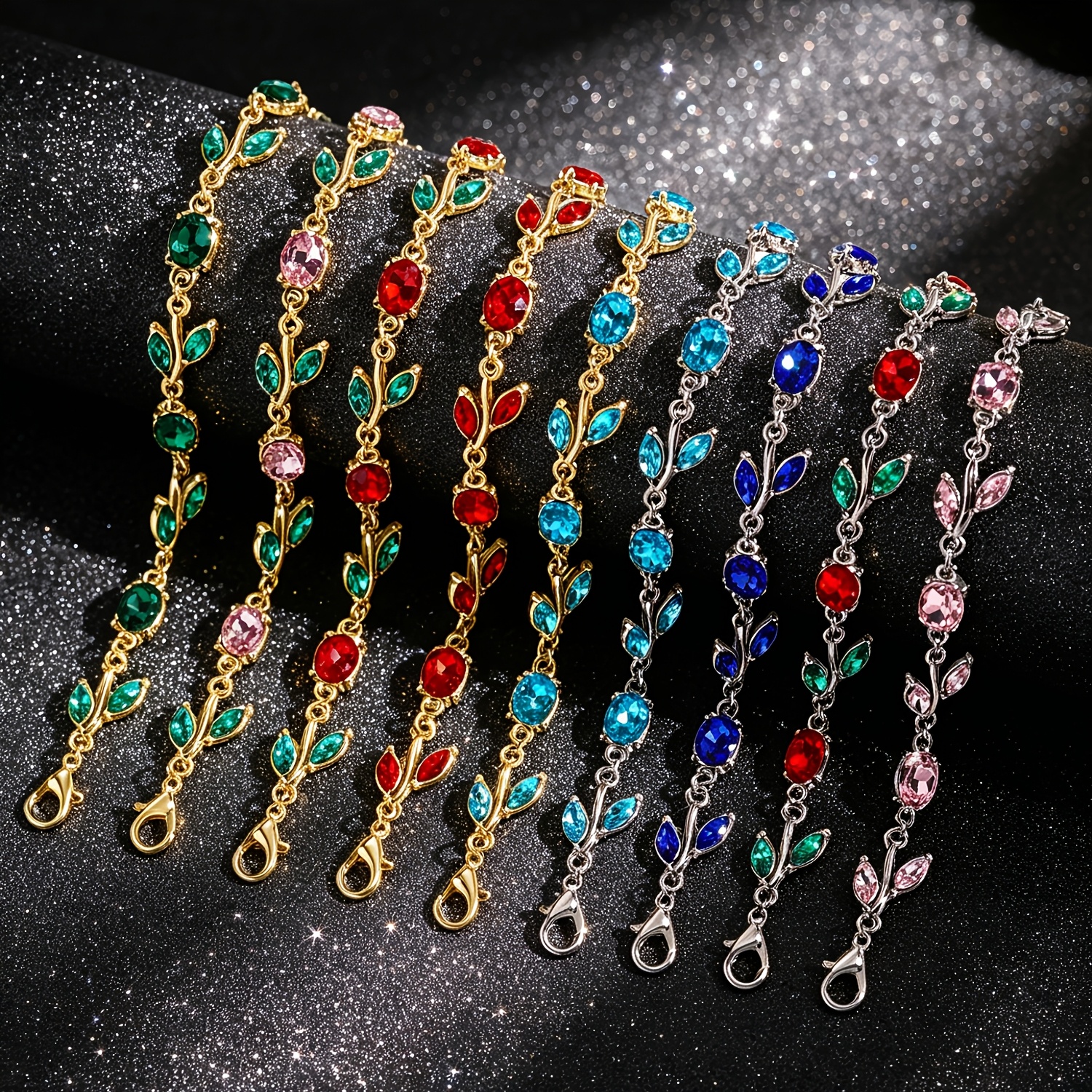 Women's Synthetic Zirconia Leaf Flower Bracelet, Elegant Gift