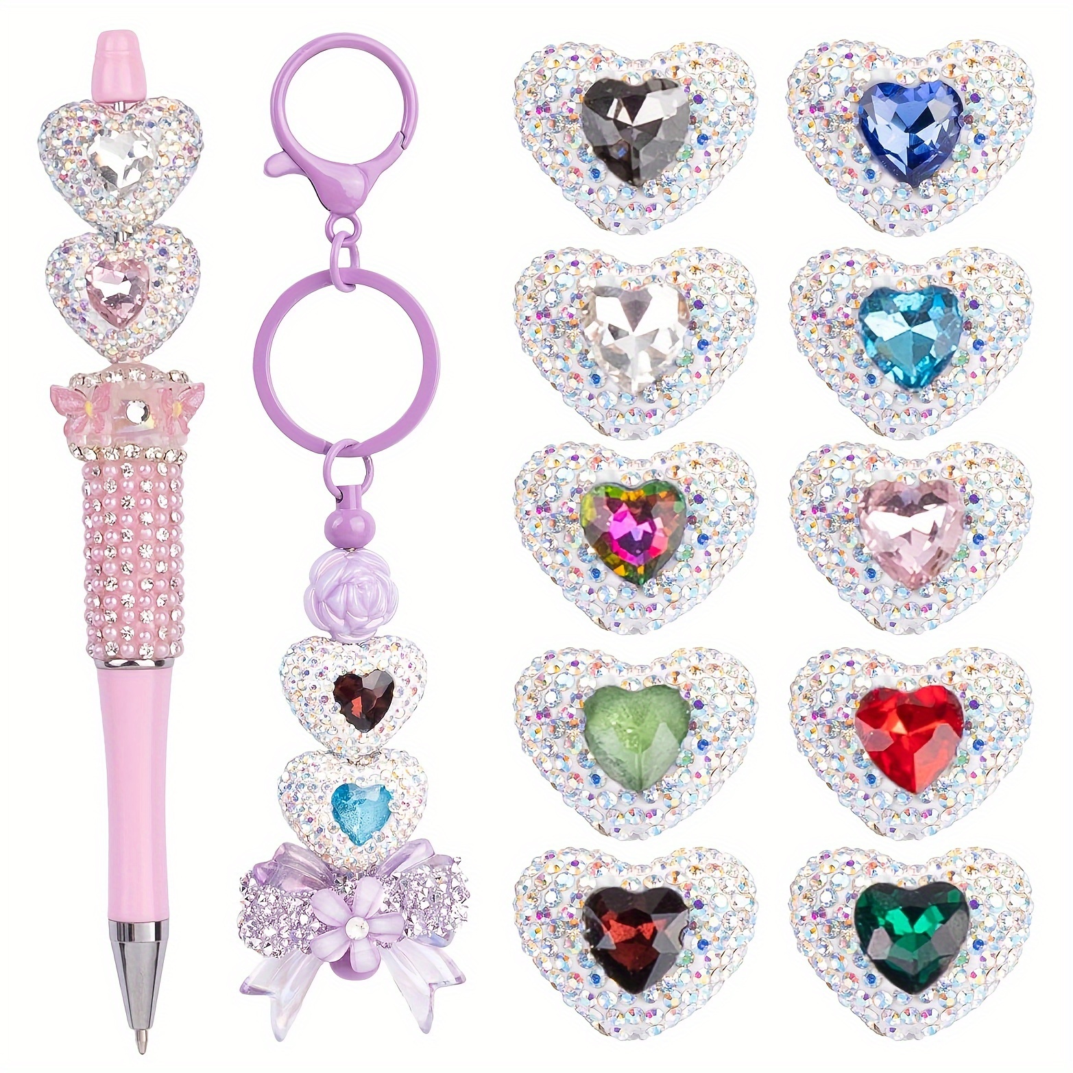 

5pcs Shaped For Beadable Pen Decoration, , And Keychain Spacer