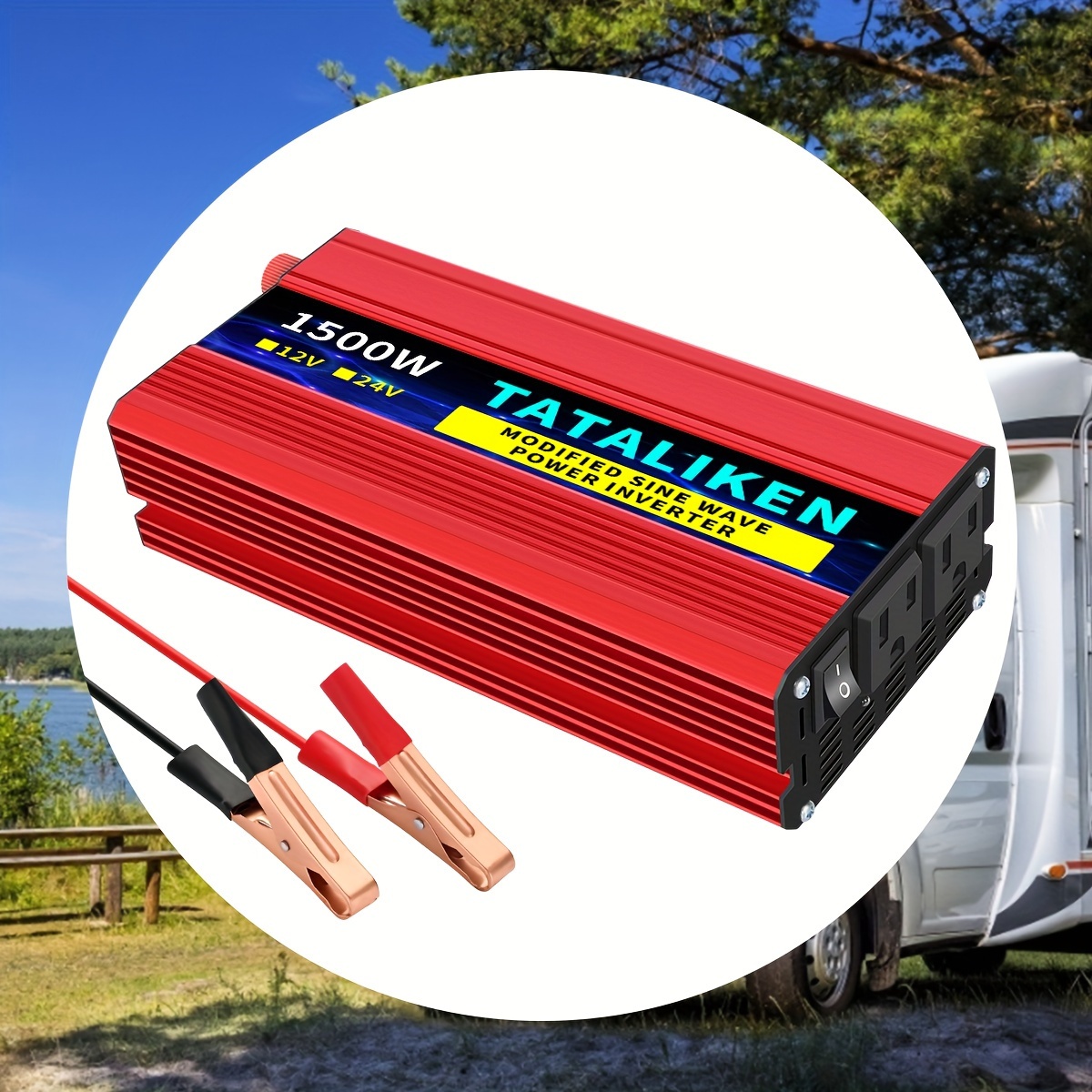 

1500w Vehicle Power Inverter 12v To 110v Socket Transformer, Vehicle And Marine Universal Portable Automatic Power Adapter