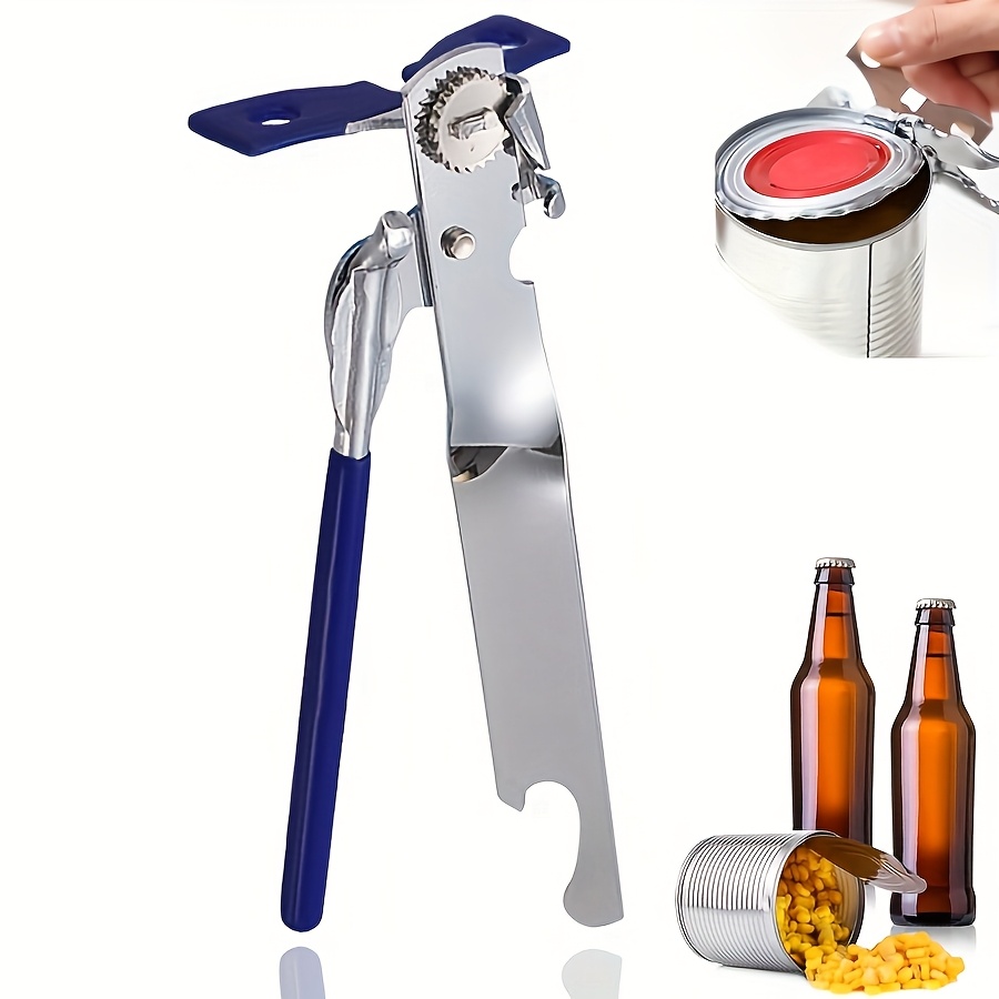 

1pc Heavy Duty Stainless Steel Manual Can , Safety Commercial Smooth Cutter, Multifunctional Hand Held With Side Cut , Ergonomic Handle, Ideal For Camping & Kitchen Use