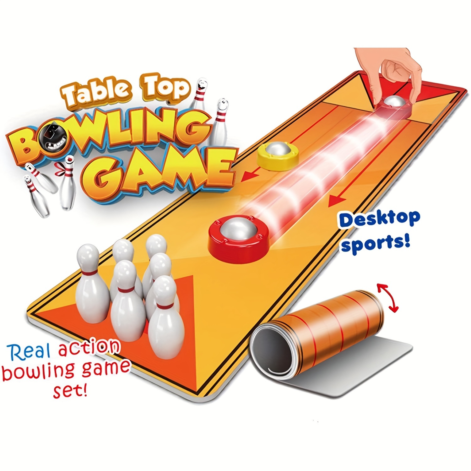 

Curling Table Game| Family Table Bowling Game | Portable Team Board Game Gift | Educational Fun Curling Bowling And Golf Activities With Mats For Kids, Adults, Parents, Parties, Travel