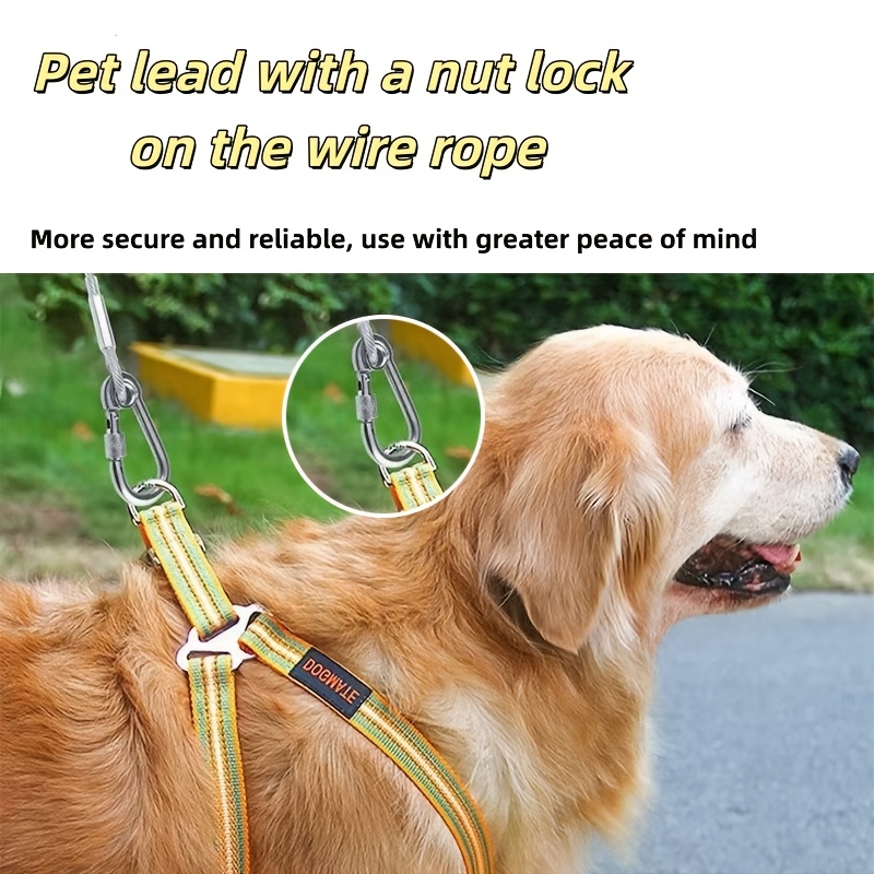 Zinc-Plated Steel Wire Rope Dog Leash, Durable & Rust-Resistant