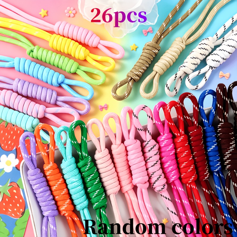 TEMU 26pcs Colorful Nylon Rope Diy Craft Weaving Kit Suitable For Keychains, Backpack Charms & Braiding - Coil For Handmade Making, Keychain, Gift